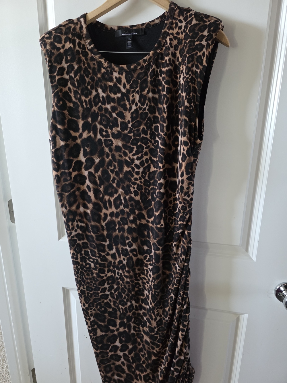 White House Black Market Sleeveless Leopard Print Maxi Dress - Brown Black